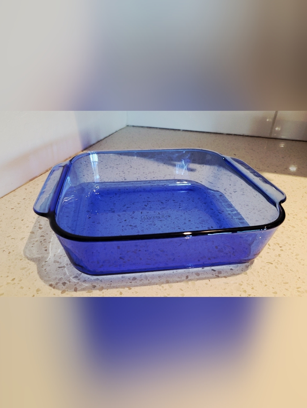 Pyrex Cobalt Blue 8x8 Glass Casserole Dish | Baking Dish Oven Safe - Picture 2 of 3